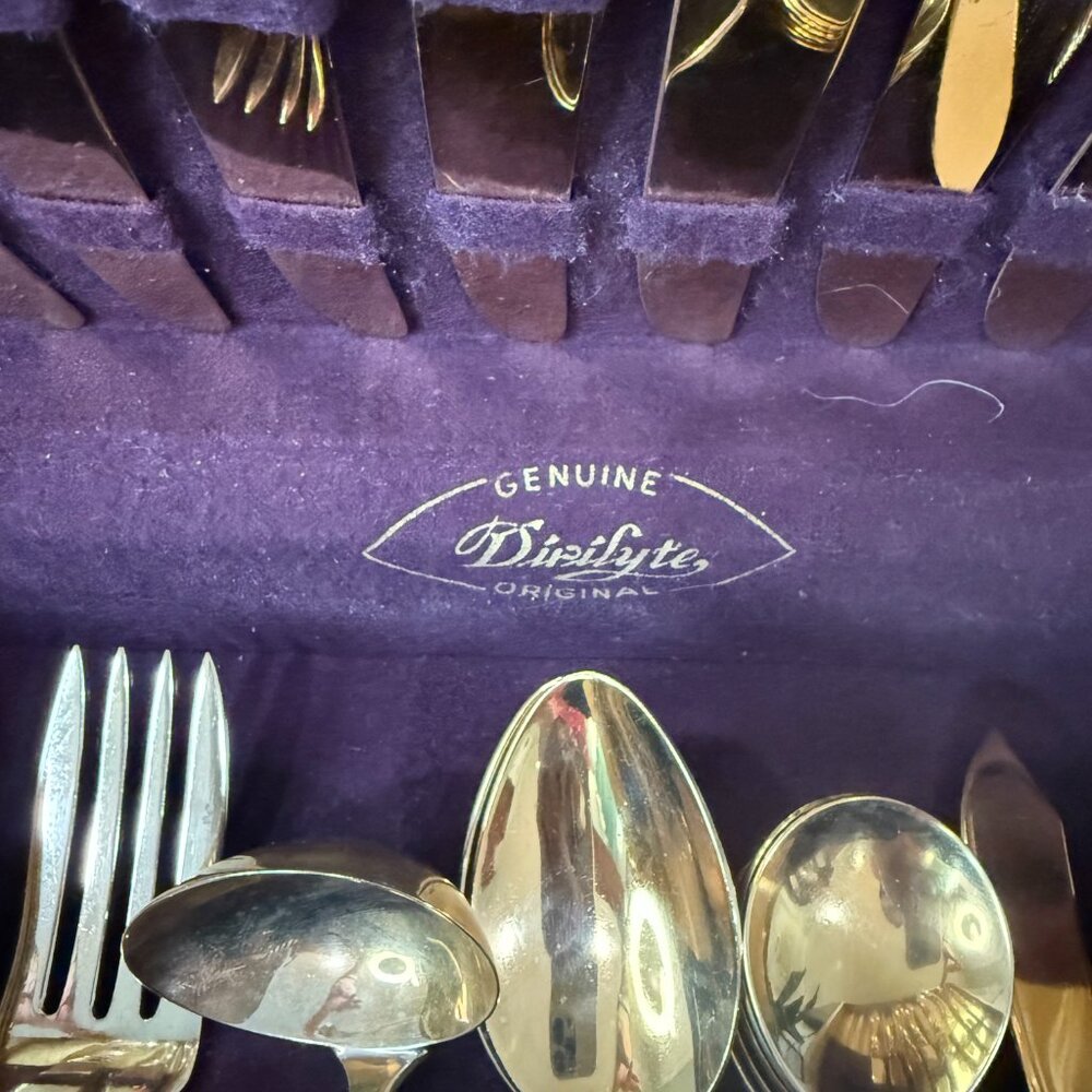 1920s Regal 54-pc set Gold by Dirilyte-Dirigold  w/ Box ~ ANTIQUE - Picture 8 of 17